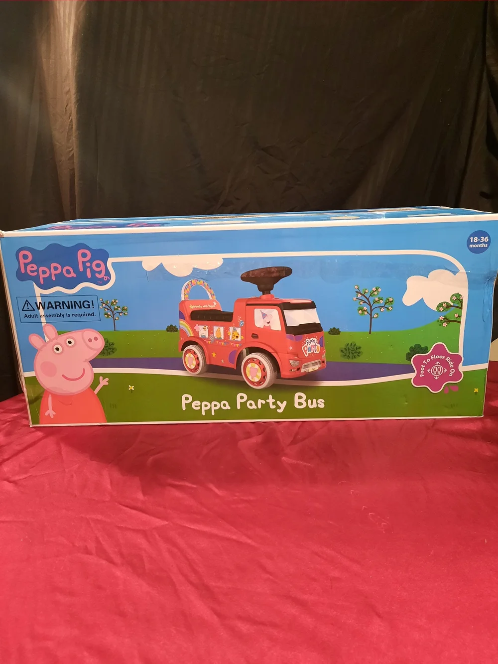 Peppa Pig Pink and Red Peppa Party Bus Ride-On Toy